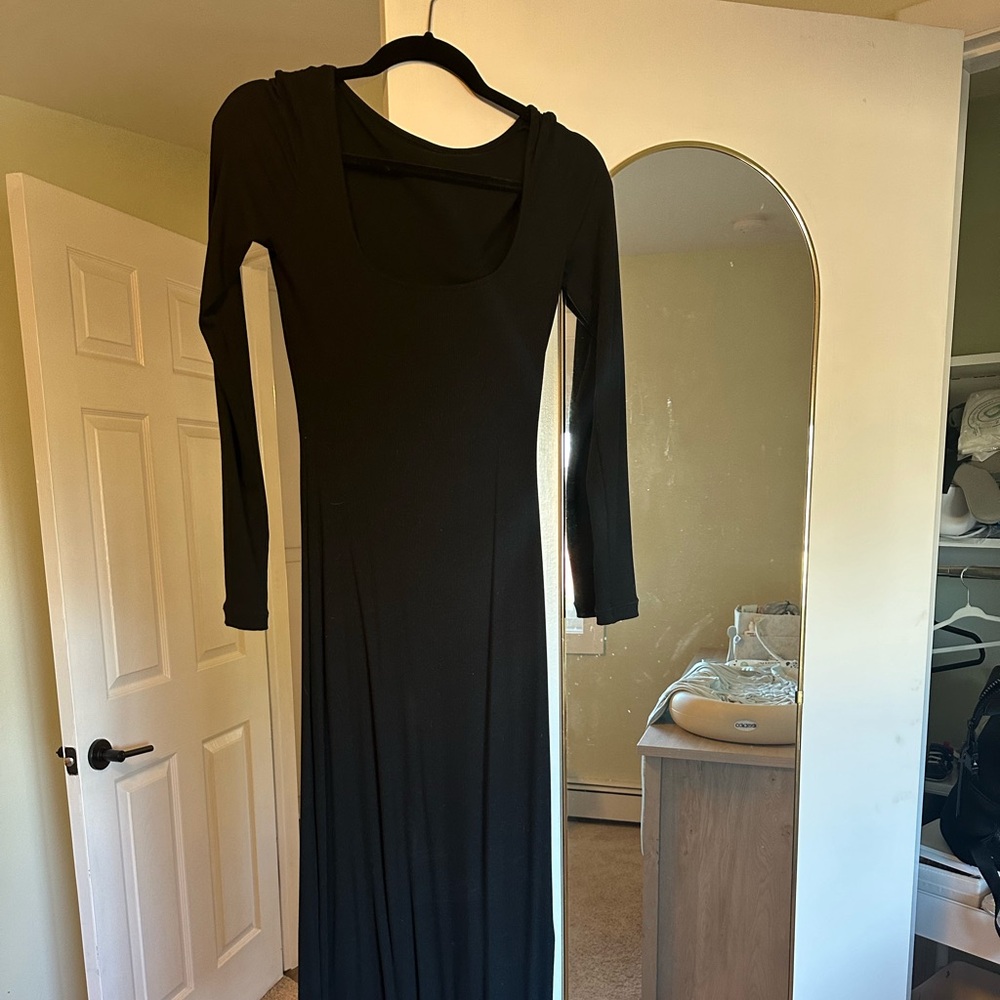 Form fitting black dress